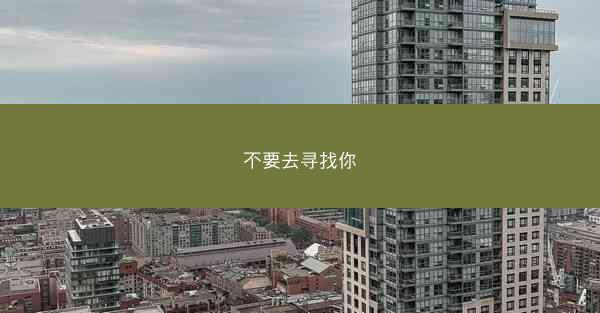 不要去寻找你