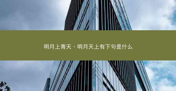 明月上青天、明月天上有下句是什么