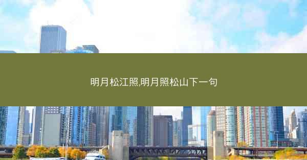 明月松江照,明月照松山下一句
