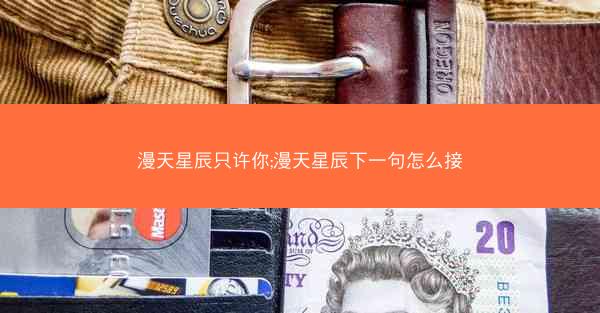 漫天星辰只许你;漫天星辰下一句怎么接