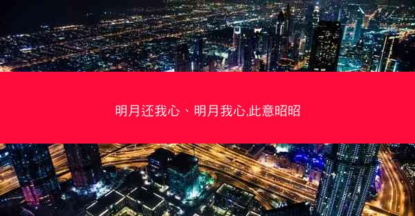 明月还我心、明月我心,此意昭昭