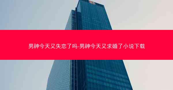 男神今天又失恋了吗-男神今天又求婚了小说下载