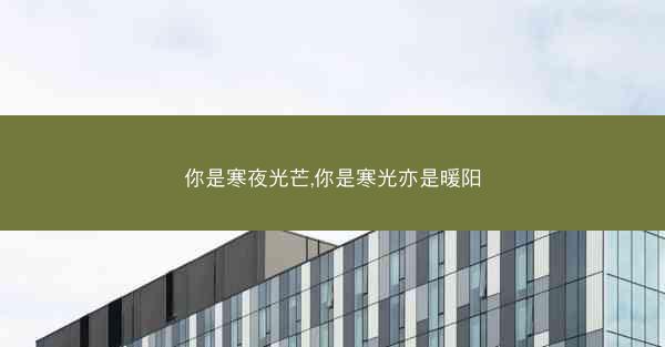 你是寒夜光芒,你是寒光亦是暖阳