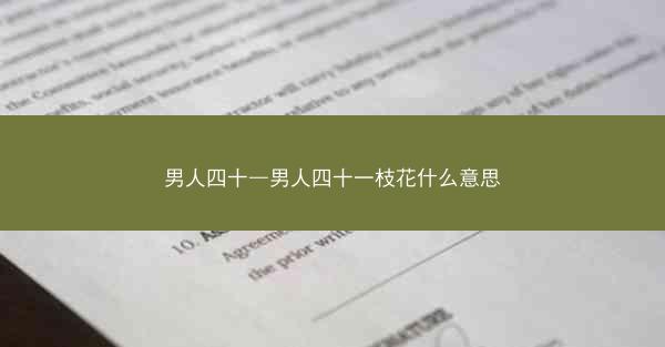 男人四十—男人四十一枝花什么意思